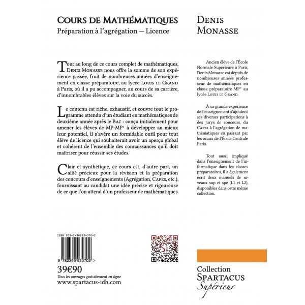 Cours de Mathématiques — MP/MP* — Licence — Agrégation