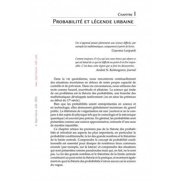 Hasard, probabilité et complexité