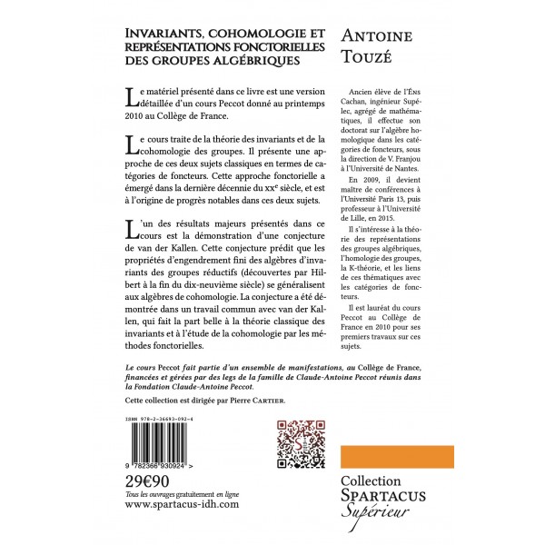 Invariants, cohomologie et représentations fonctorielles des groupes algébriques