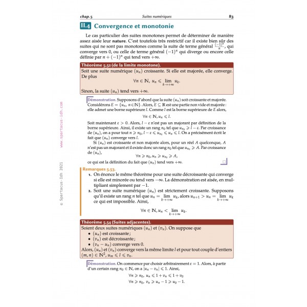 Mathématiques approfondies, ECG première année