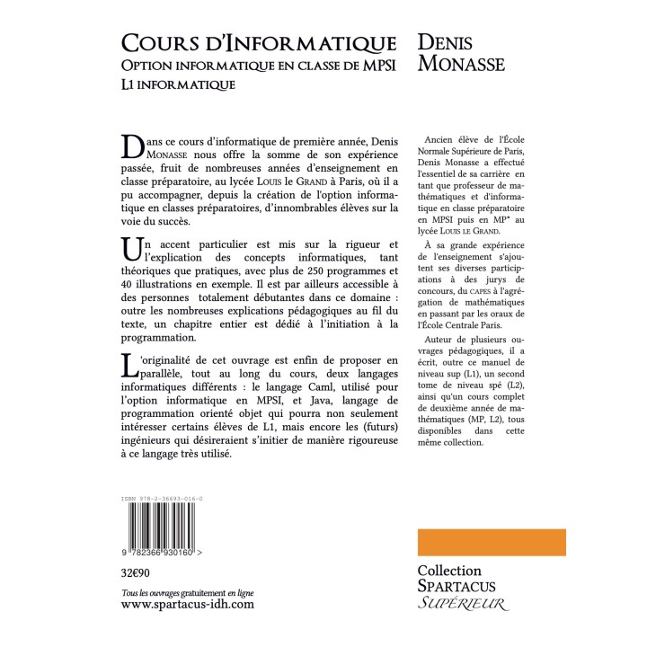 Cours d'informatique MPSI-L1 — Denis Monasse