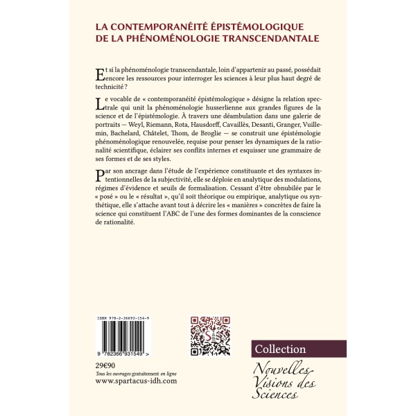 La contemporanéité épistémologique de la phénoménologie transcendantale