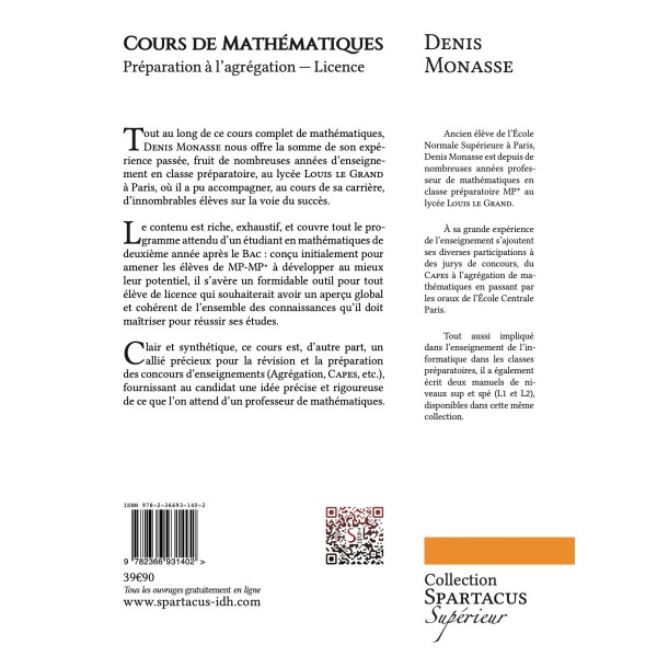 Cours de Mathématiques - Préparation à l’agrégation - Licence - 6e édition