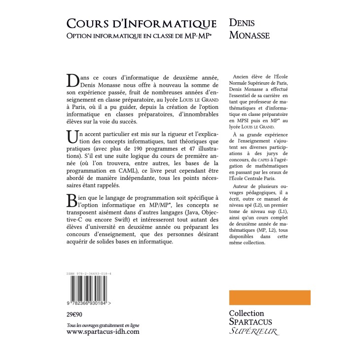Cours d'informatique MP-L2 — Denis Monasse