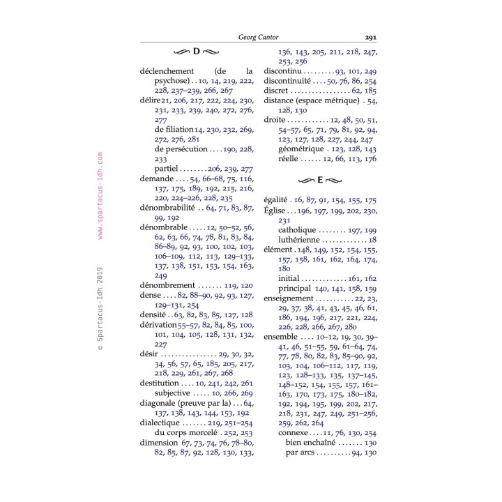 Georg Cantor — Infini et inconscient — Nathalie Charraud