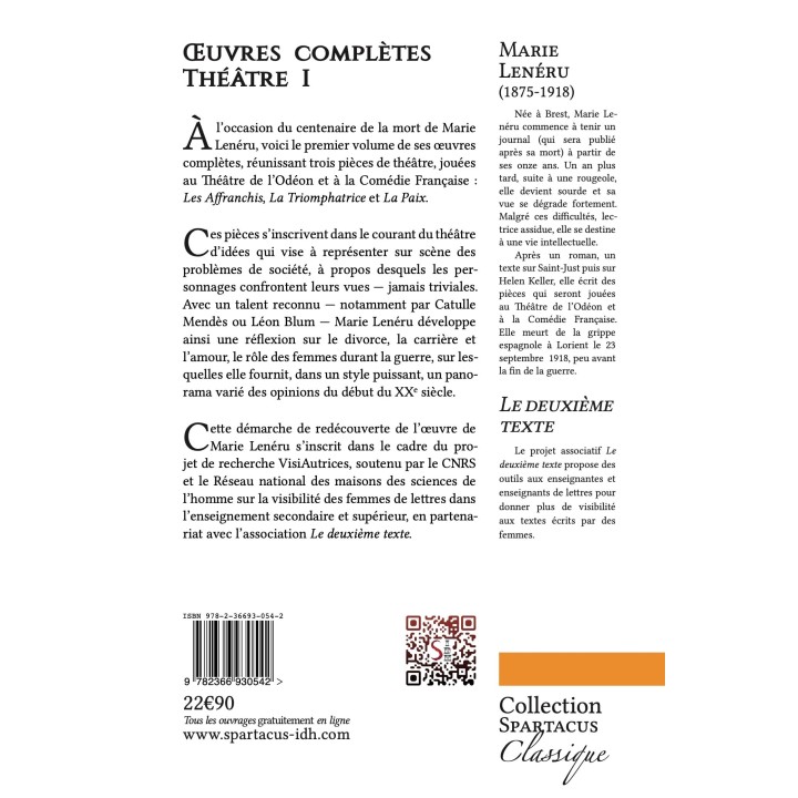 Œuvres complètes — Théâtre I — Marie Lenéru